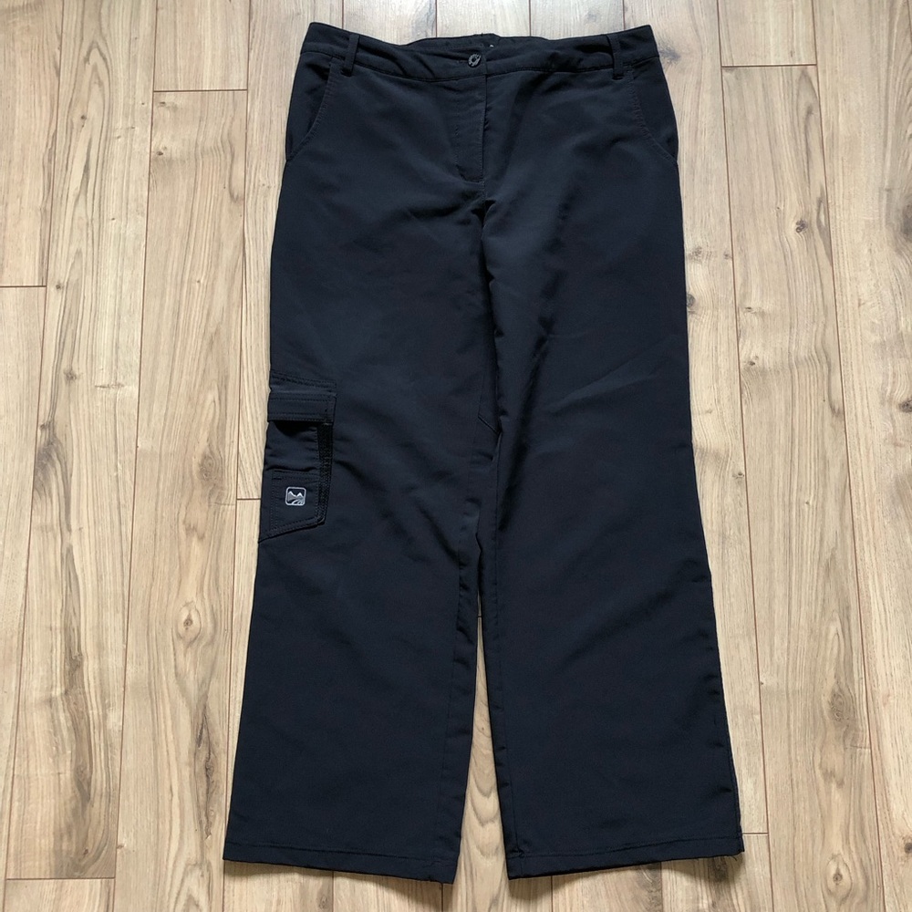 Women's Black Cargo Wide-Leg Pants